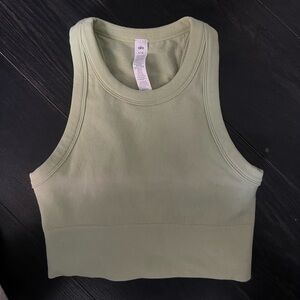 ALO Yoga Green Fitted Sleeveless Tank Top